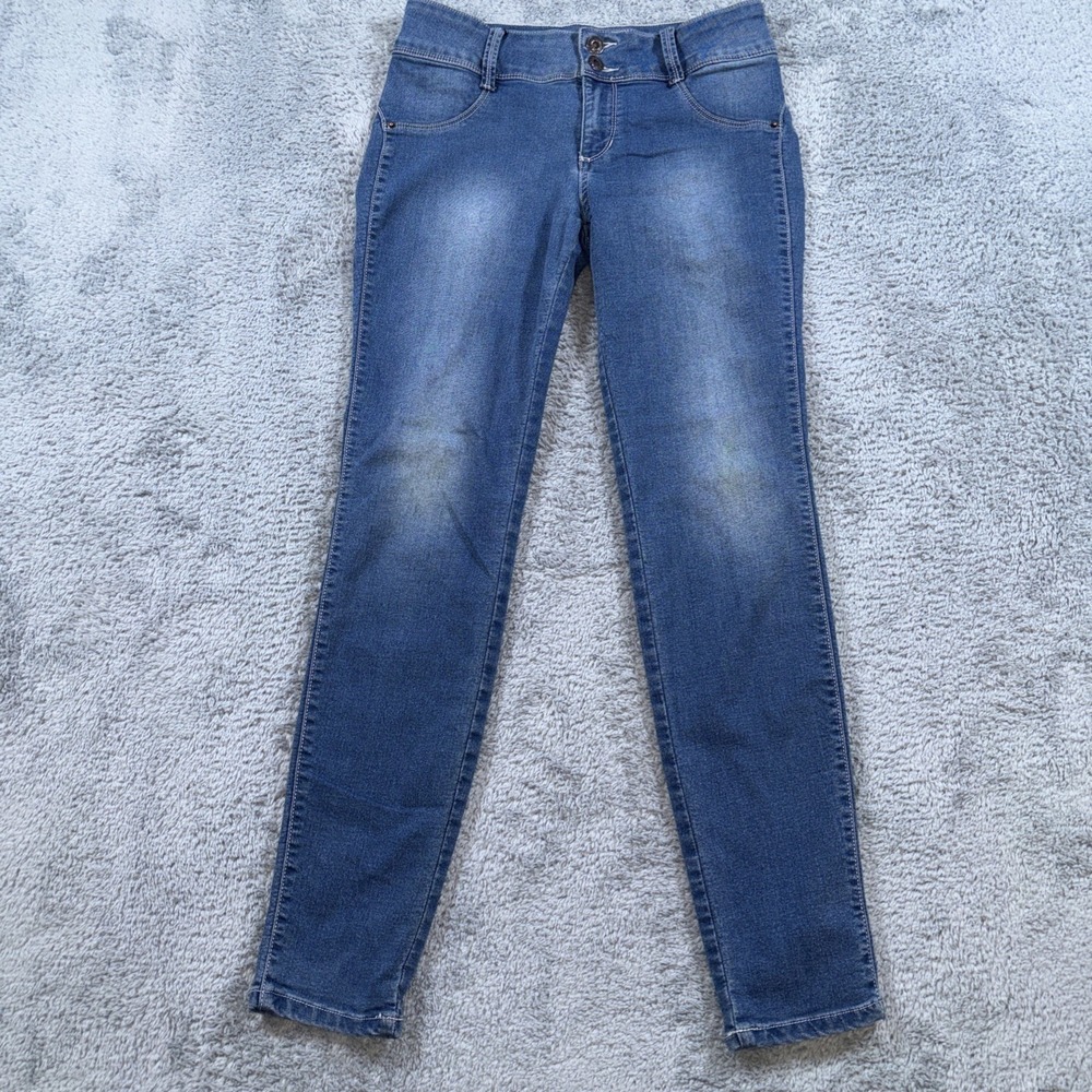 SNEEK PEEK Women Mid Rise Skinny Jeans Size M, W28 L28 Stone Wash Blue